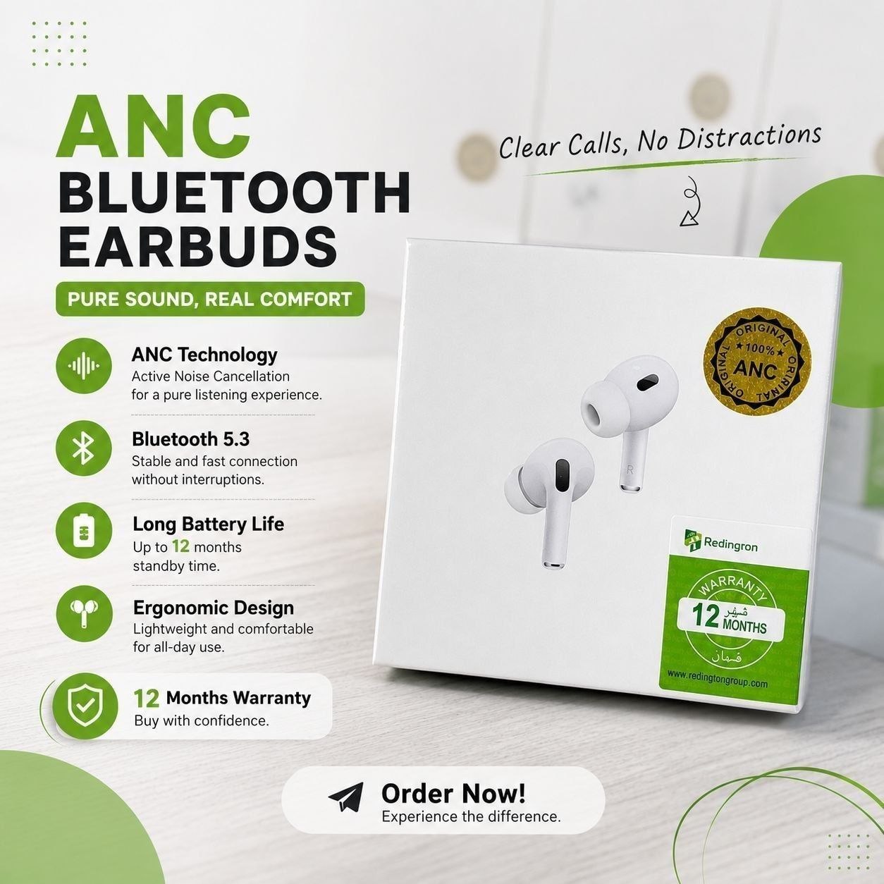 ایرپاد پرو AIRPODS PRO 2 پک ANC تایپ سی لیبل عرب